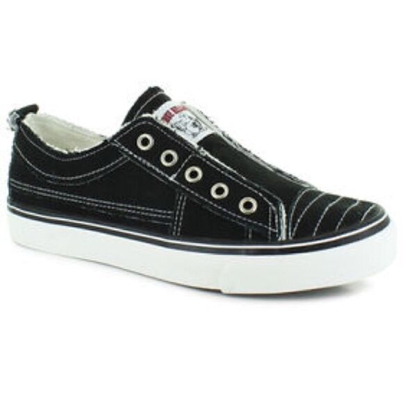 True Religion Korey low top slip on black sneakers - Picture 1 of 5